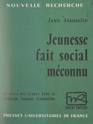 cover image of Jeunesse, fait social méconnu